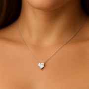 Pendentif diamant naturel coeur 1.00 carat or blanc Ely